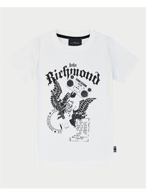 T-shirt bambino John Richmond con stampa grande JOHN RICHMOND | RBP25058TSOFF-WHITE